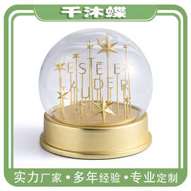 高档工艺品定 制合金水晶球摆件礼品创意家居玻璃雪花球定制加工