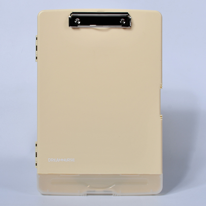 Plástico grueso A4 color sólido con gancho Clip de una sola fuerza Escritura Clip plano Caja de archivos de oficina Clip Caja de almacenamiento