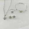 Five-pointed star bracelet set silver