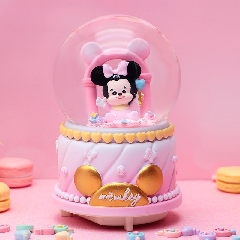 Romántico secreto bosque bola de cristal luminosa caja de música caballo blanco creativo decoración de escritorio de niña regalo de estudiante al por mayor