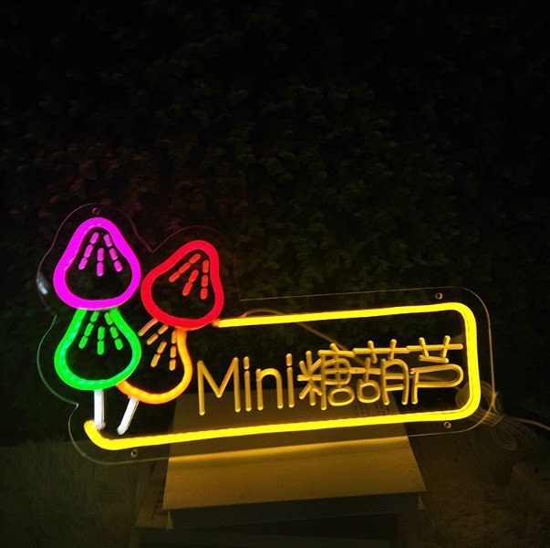 Lámpara de neón personalizada lámpara led cartel letras red fondo pared letrero decoración de mercado nocturno