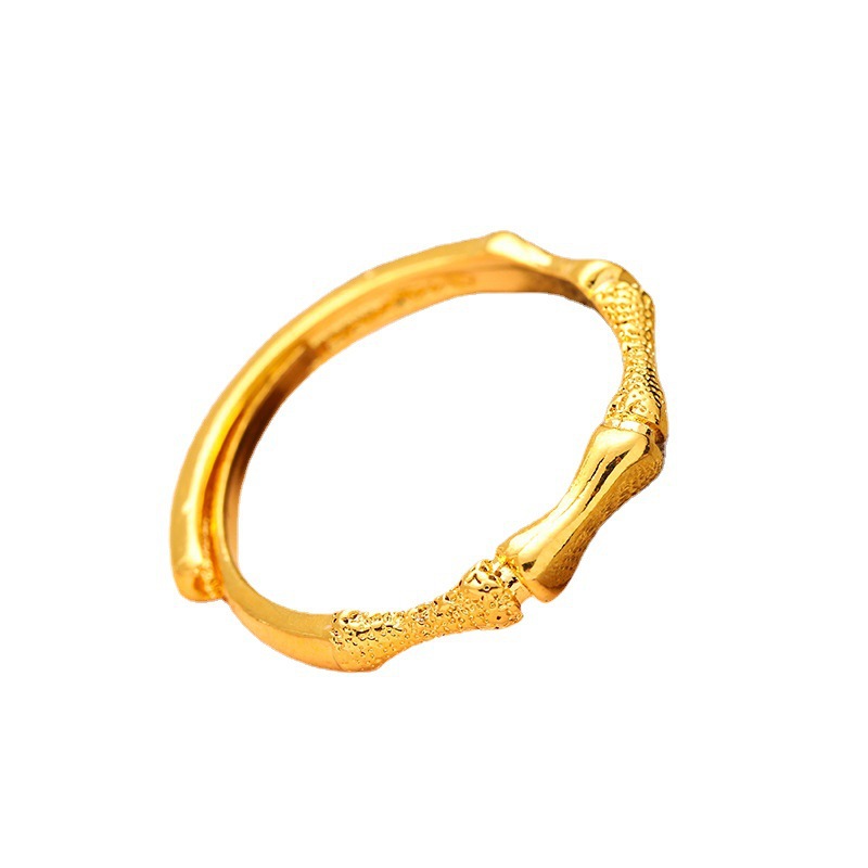 Bambu guldpläterad ring för kvinnor justerbar lyckoring_voghion.com