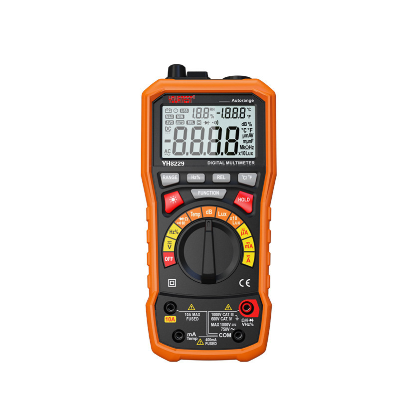 华谊HY8229手持式多功能数字万用表自动量程噪音照度万能表
