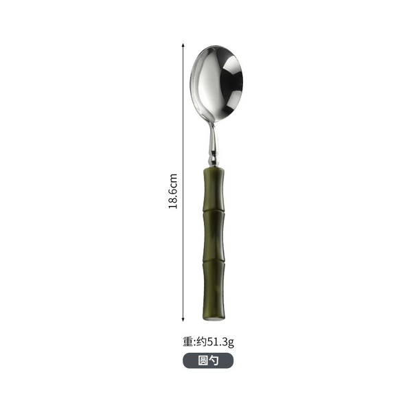 Green round spoon