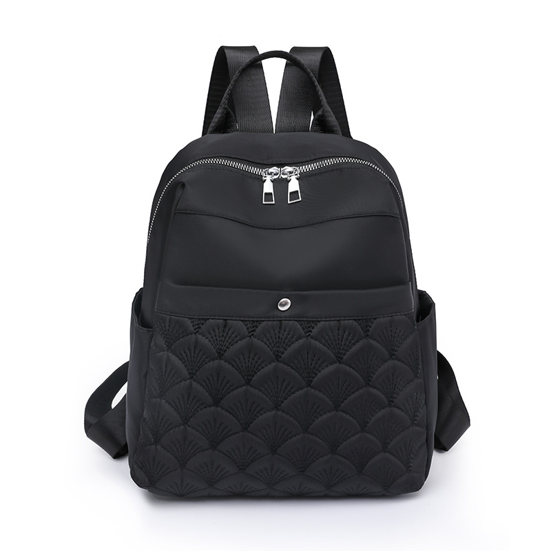 2023 primavera nuevo estilo casual damas mochila de nailon moda simple de gran capacidad bordado mochila de viaje al por mayor