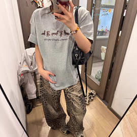 宽松短袖t恤女高品质纯棉200克精梳棉大码微胖显瘦短袖潮牌短袖T