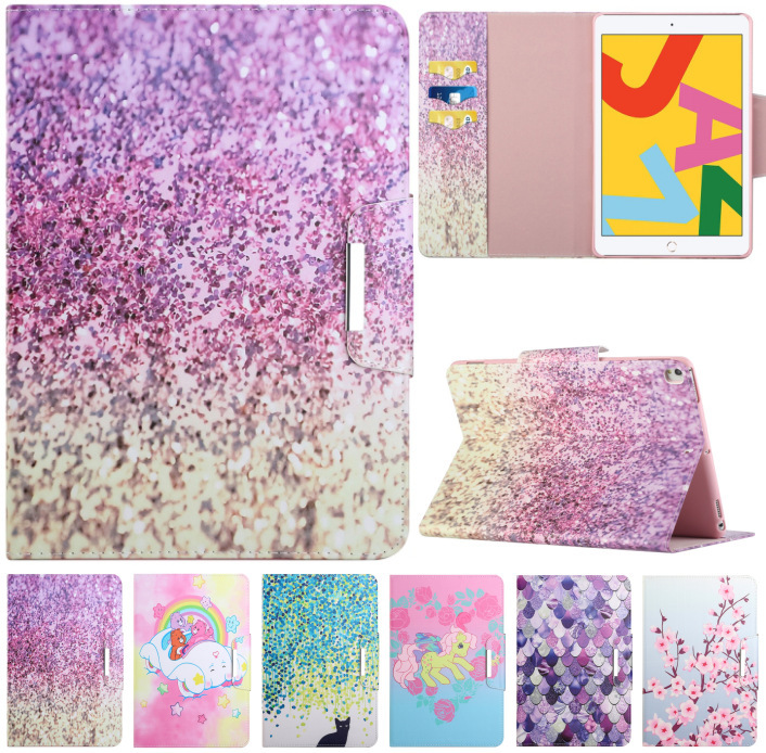 Applicable to IPAD345678 AIR123 9.7 10.2 PRO11 MINI345 painted hardware buckle leather case