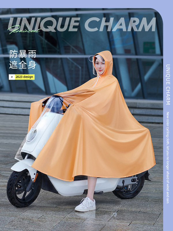 Electric car raincoat motorcycle battery car poncho women's thickened non-mirror cover transparent car separation Yadi cycling convenience