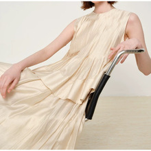 现货厂家批发 半身裙女新款套装不规则褶皱圆领背心上衣+裙子 女