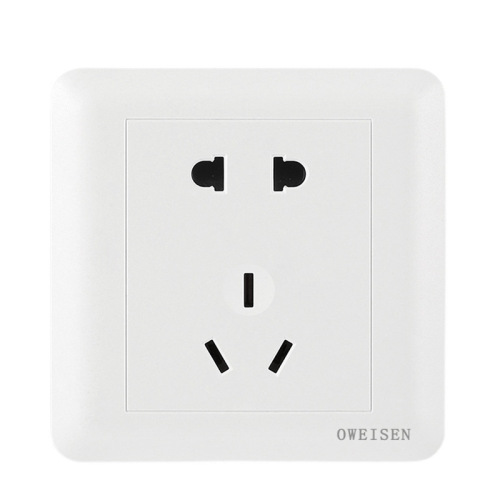 Switch plug socket sandpaper texture white wall five-hole socket cover home use 86 type 10A two or three-way one-switch