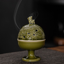 陶瓷观云香薰炉复古禅意香炉居室檀香沉香炉办公室装饰香薰炉摆件