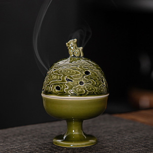 Ceramic Aromatherapy Furnace Retro Zen Incense Furnace Home Sandalwood Incense Furnace Office Decoration Aromatherapy Furnace Ornaments