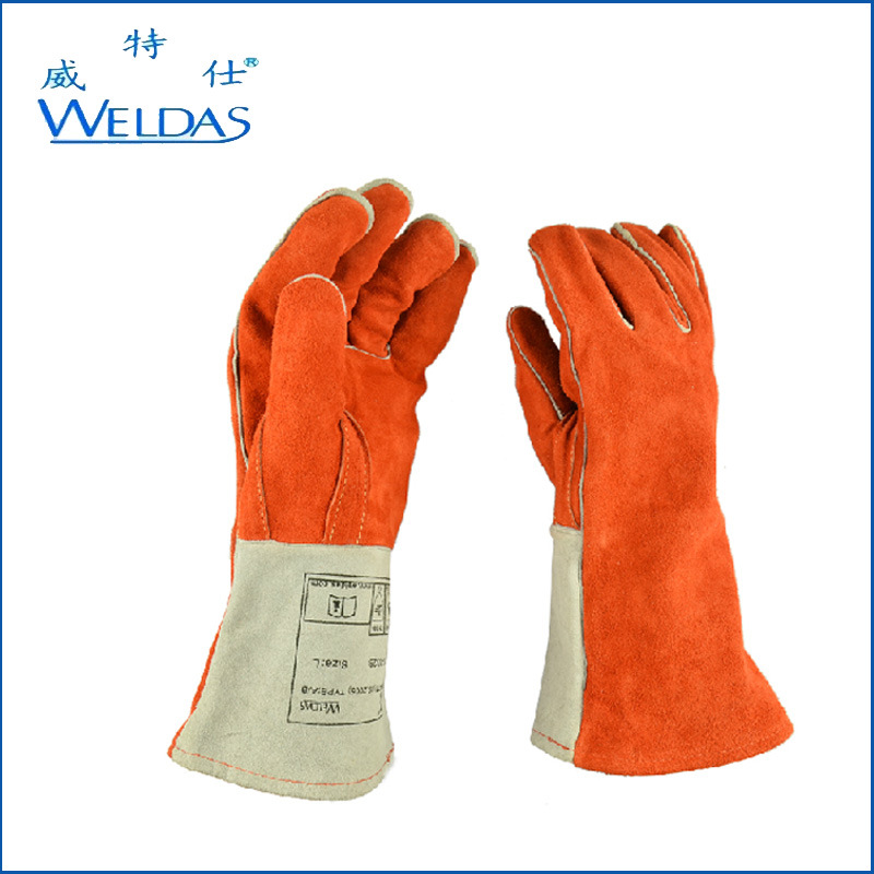 威特仕10-0328牛皮加厚烧焊手套 焊工用耐高温耐磨隔热氩弧焊手袜