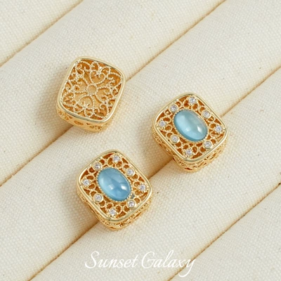 Beaded Handmade Beaded DIY | Zərgərlik ara hissələri - gold-square-one