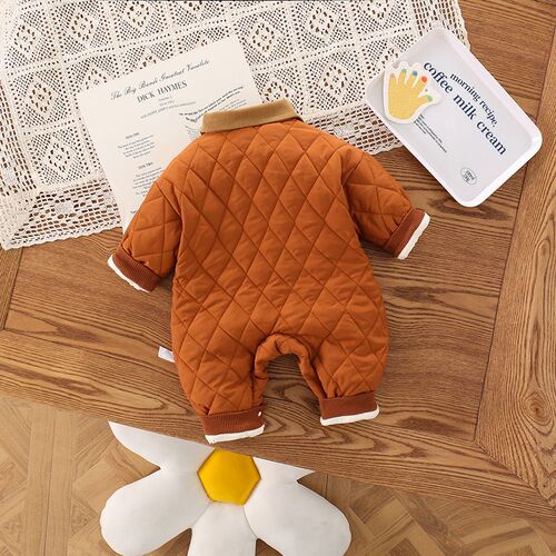 Newborn baby and toddler clothing, winter warm quilted puffer vest with hood, baby's warm cotton bear costume