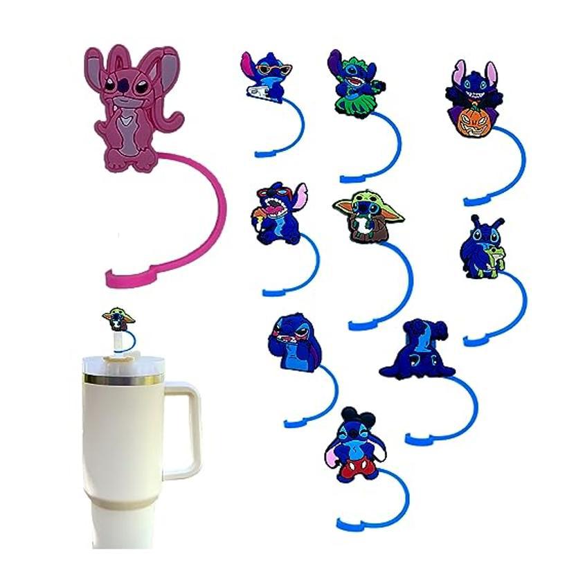 Silicone de dibujos animados tapa de paja goma blanda Kawaii Kitty 10 mm taza Stanley tapa de paja grande 40 onzas 3