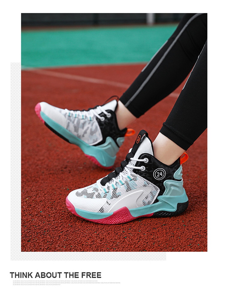 Chlapčenské športové 2022 jarná jesenná sezóna Nová sieťovaná priedušná basketbalová stredná a veľká detská šnurovacia bežecká obuv_voghion.com