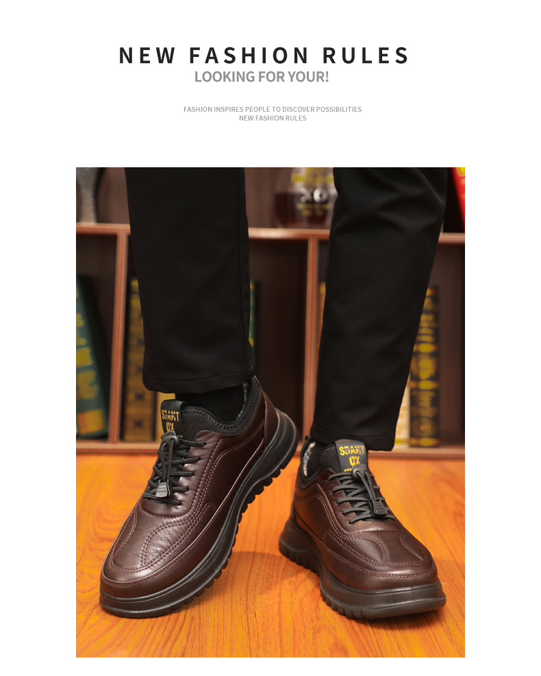 Scarpe uomo invernali in tessuto foderate in pile stringate calde_voghion.com