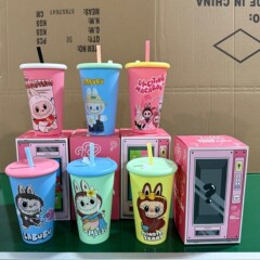新製品東南アジア布人形 * 歳のプラスチックカップストローカップステンレス鋼保冷カップ女の子ブラインドボックスウォーターカップ