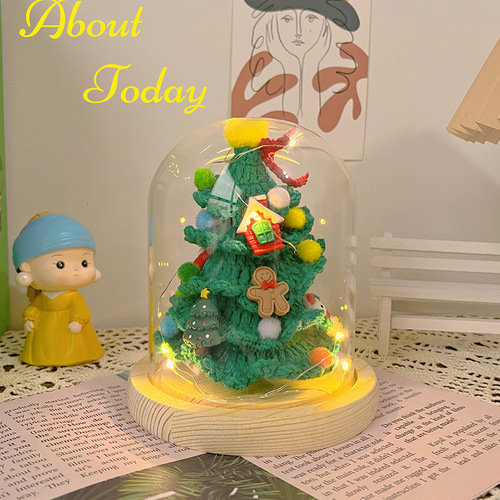 Manufacturer wholesale hand knitted wool Christmas tree finished ornaments decoration Christmas creative gift set