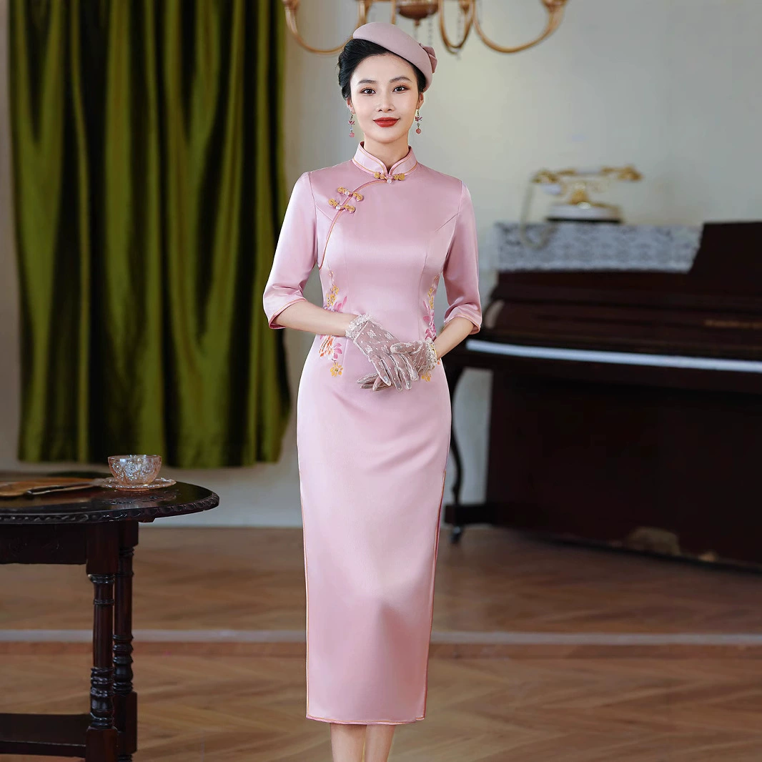 2024 летний новый ежедневный благородный традиционный чонсам вышитый рисунок