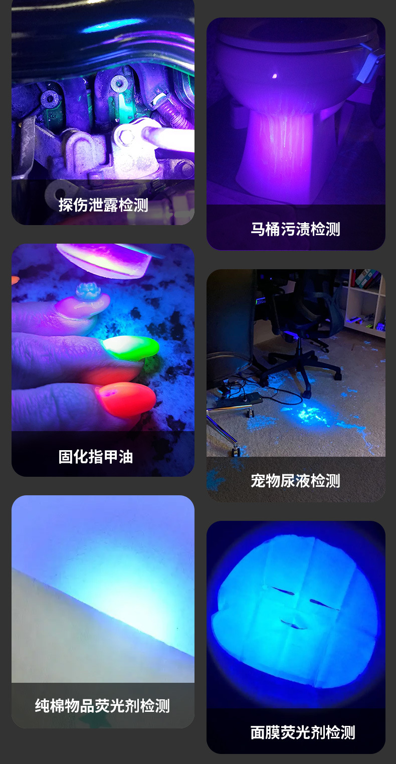Uv Glue Curing Lamp 395 Purple Light Quick-Drying Ultraviolet Lamp 21Led Shadowless Glue Bonding Purple Light Flashlight