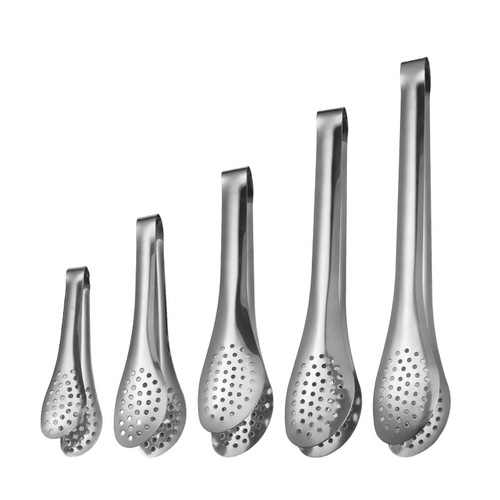 Stainless steel food tongs multifunctional mesh exquisite food tongs restaurant baking bread tongs cold barbecue tongs