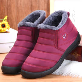 雪地靴女外贸新款加绒保暖外穿老年人妈妈鞋冬季一脚蹬老北京棉鞋