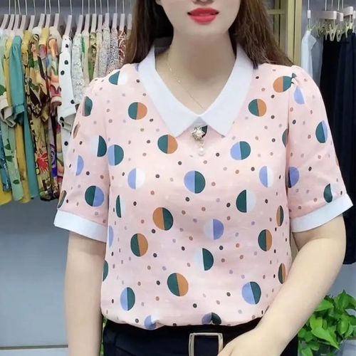 Women's T-shirt 2025 Summer Short-sleeve Top Mother's Dress Trendy Fashion Casual Blouse Stylish Versatile Small Shirt