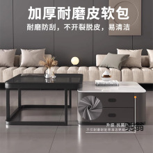 岩板茶几客厅家用现代简约小户型轻奢实木网红玻璃方形茶几