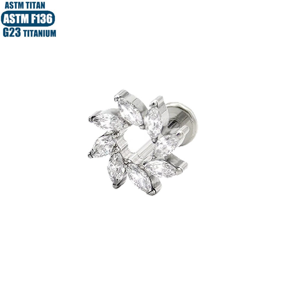 Pointed titanium steel lip stud product view