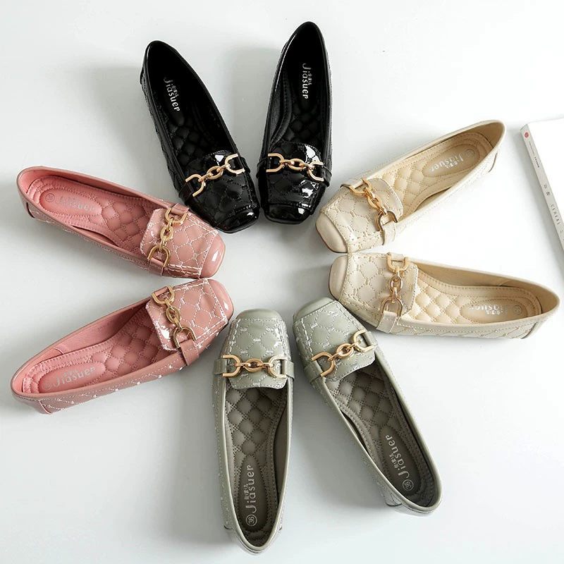 Лоферы, женская обувь на мягкой подошве, новинка 2025 года, женская обувь, летняя обувь для мам в корейском стиле, туфли на плоской подошве, туфли большого размера с квадратным носком