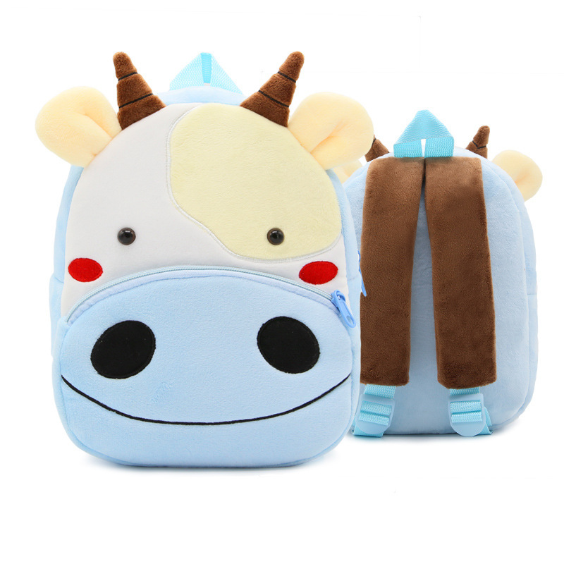 3D lindos dibujos animados peluche niños jardín de infantes mochila escolar movimiento de animales escolares mochila de peluche mochila de niños