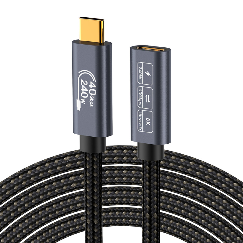 In-Stock Full-Featured Type-C Data Cable Thunderbolt 4 Fast Charging 240W Extension Cable 40g High-Definition Video Cable 8K60Hz In-Stock Full-Featured Type-C Data Cable Thunderbolt 4 Fast Charging 240W Extension Cable 40g High-Definition Video Cable 8K60Hz