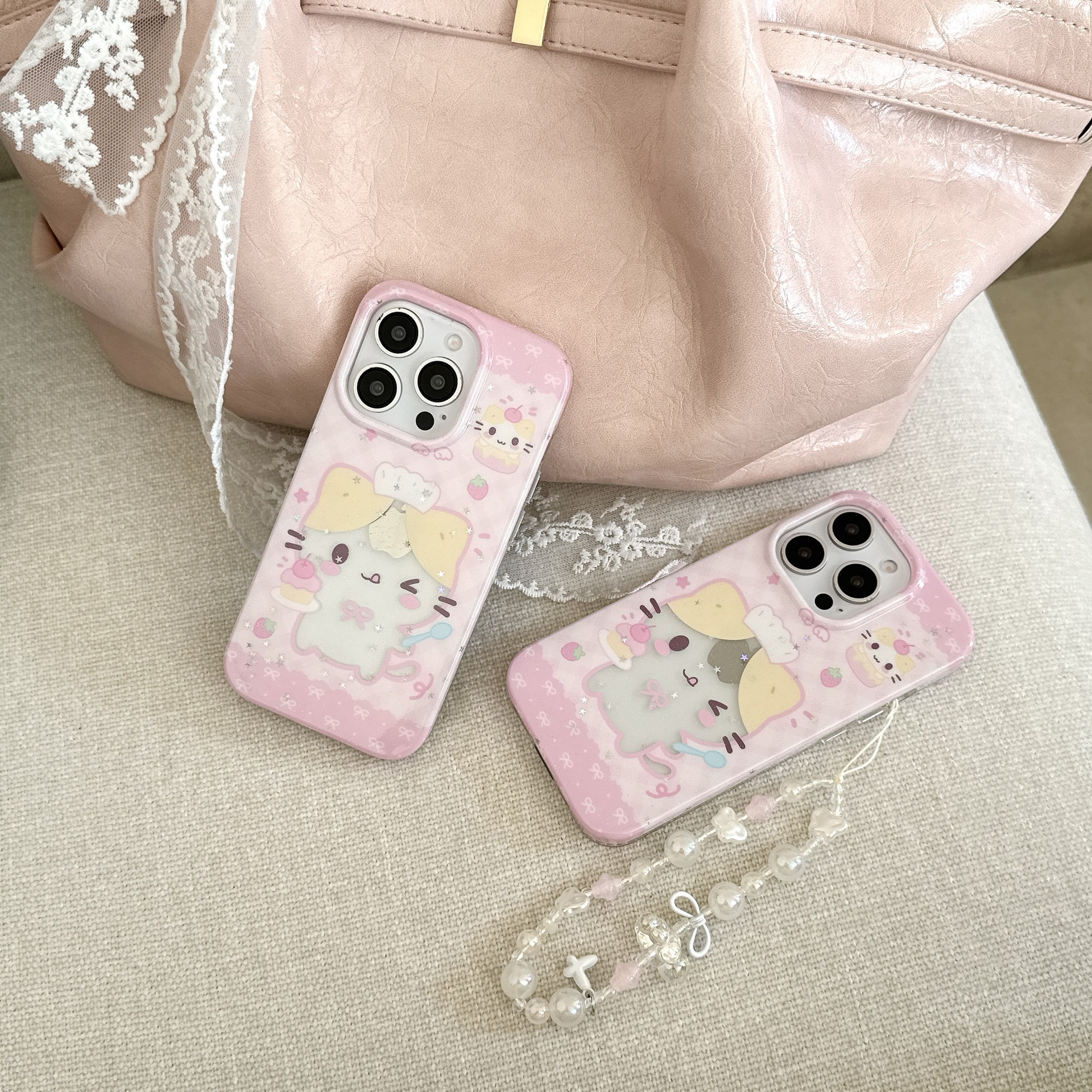 Dibujos animados lindo gato para Apple 16ProMax funda para teléfono móvil 15/14 niña corazón 15Pro nuevo 13 dibujos animados 16