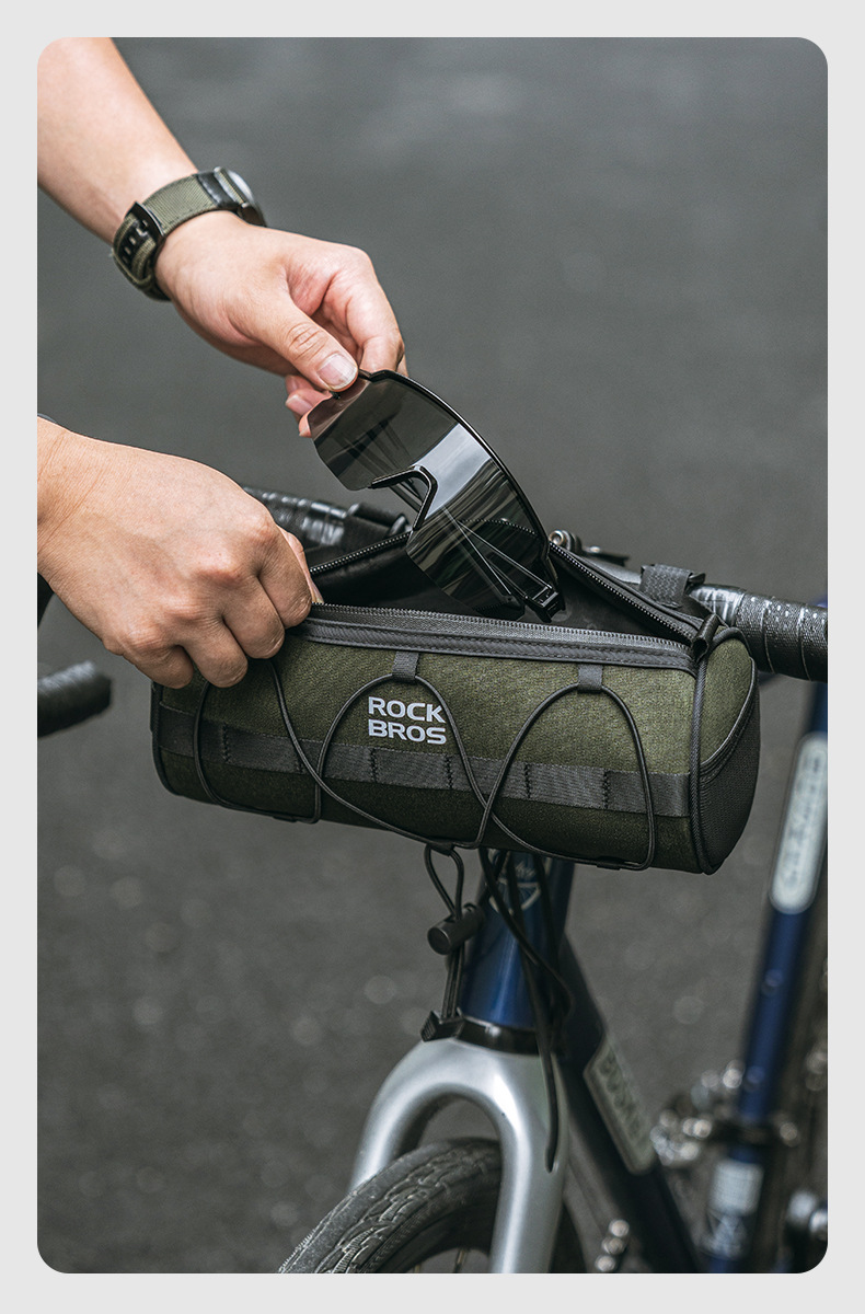 Bicycle cylindrical charter, bag, mountain road travel, front crossbeam, hanging handle, storage_voghion.com