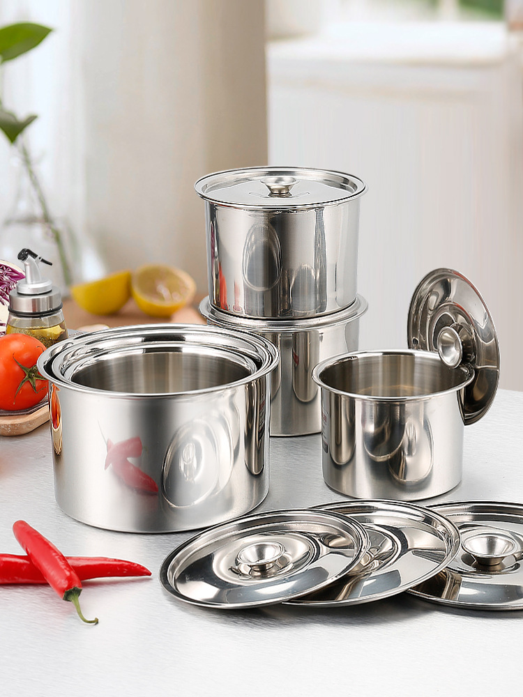 2F304 不鏽鋼盆小號商家用蒸蛋水盅打蛋盆湯盆調料罐子油盆帶蓋味