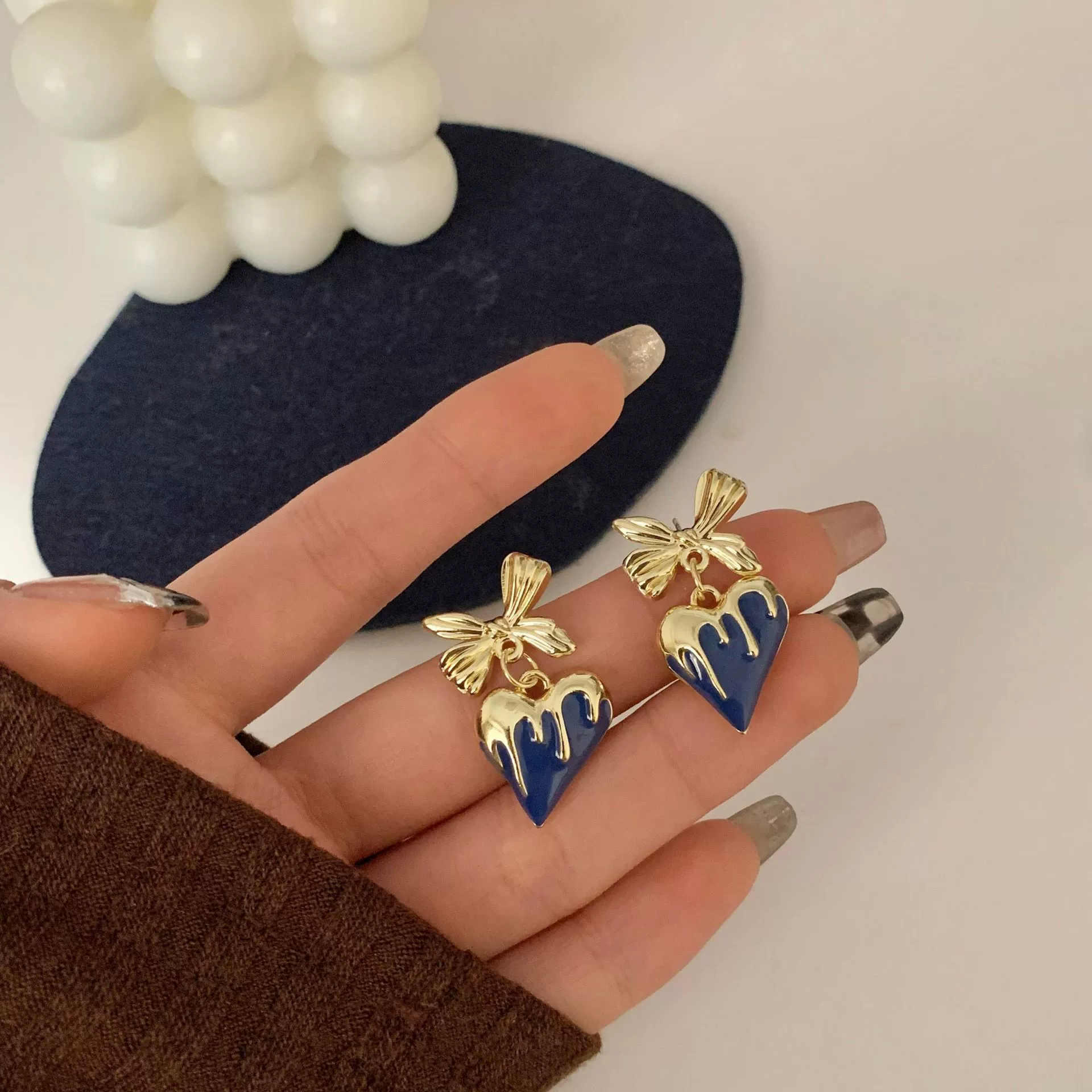 Серебряная игла с бантом, универсальные серьги, образец серебра 925, японский и корейский, простой и элегантный дизайн