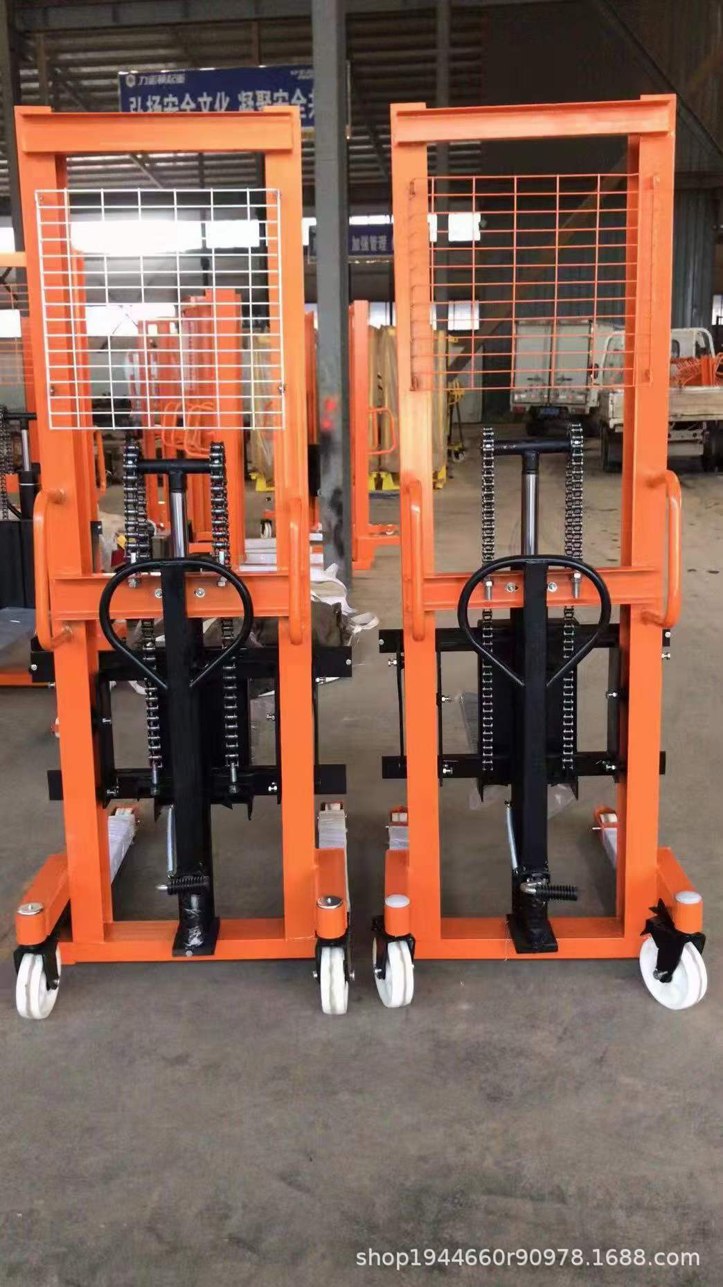 钧力手动液压堆高车升高车升降叉车搬运车1吨1.5吨2吨装卸搬运车
