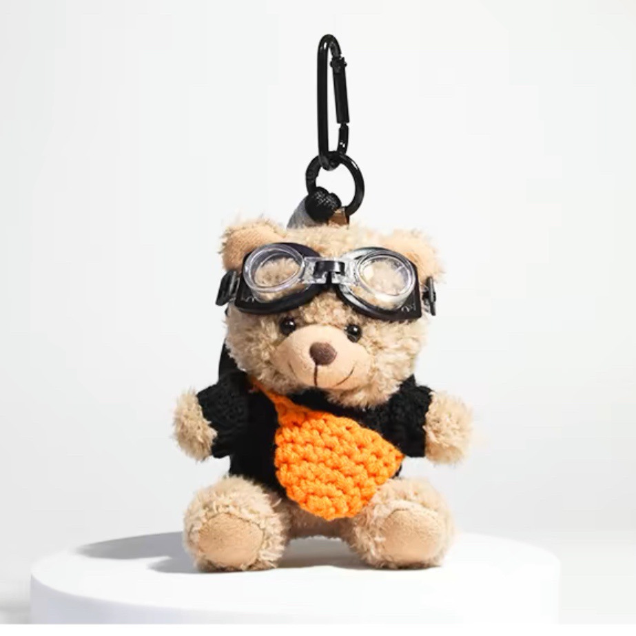 Lindo bolso de oso, colgante de bolso, muñeco de peluche, adorno de coche, llavero de coche, pareja, regalo creativo