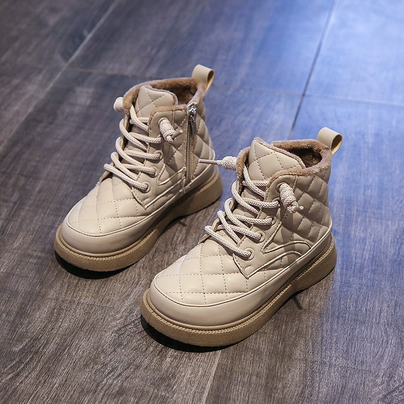 Детские сапоги для девочек 2025: Новинка осени-зимы, утепленные флисом, короткие, на двойной хлопковой подкладке, для катания на лыжах и снега