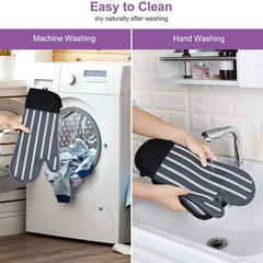 Insulated gloves, thick, high-temperature resistant, baking oven silicone gloves, household microwave oven kitchen anti-scalding gloves