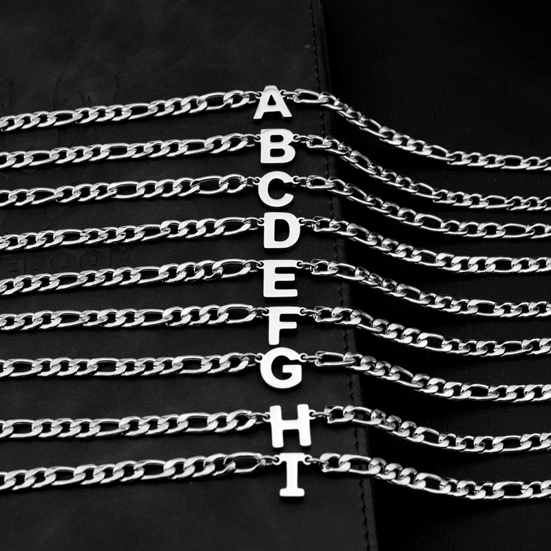 Men's Figaro Chain Necklace In Titanium Steel For Men_voghion.com