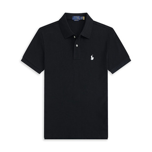 Summer Men's Polo Shirt Short Sleeve T-Shirt with Pony Logo Embroidery, Casual and Simple Design