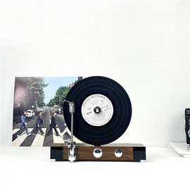 简约立式复古黑胶唱片机模型仿真留声机摆件别墅样板间软装道具