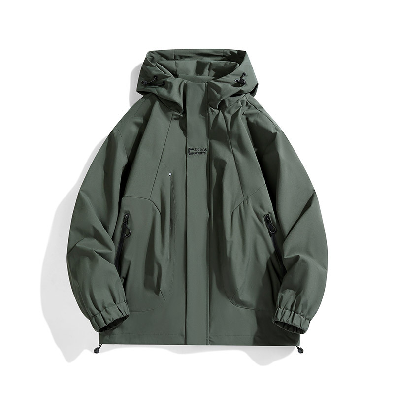 Primavera y otoño de montaña impermeable a prueba de viento chaqueta con capuz chaqueta pareja casual de moda chaqueta