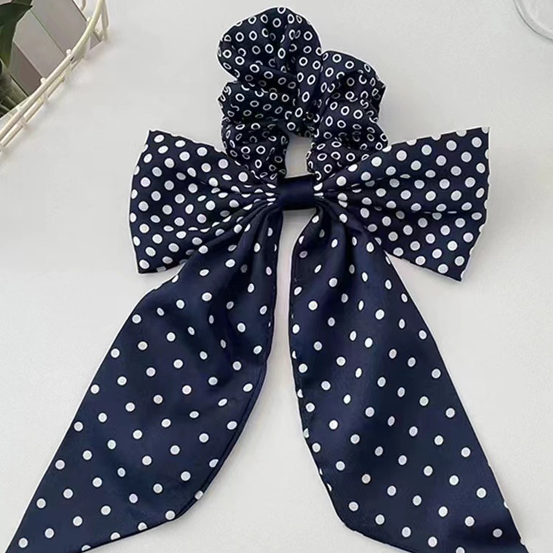 Coreano de alta sensibilidad de onda punto arco de cabello relajado otoño invierno anillo de cabello intestino ligero de lujo de alta calidad cuerda de cabello flotante