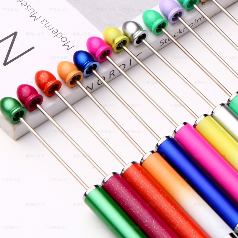 Touch Screen Beaded Pen DIY Beaded Cute Pen Gradient Color Capacitive Touch Dual-Purpose Writing Touch Screen Ballpoint Pen in Stock