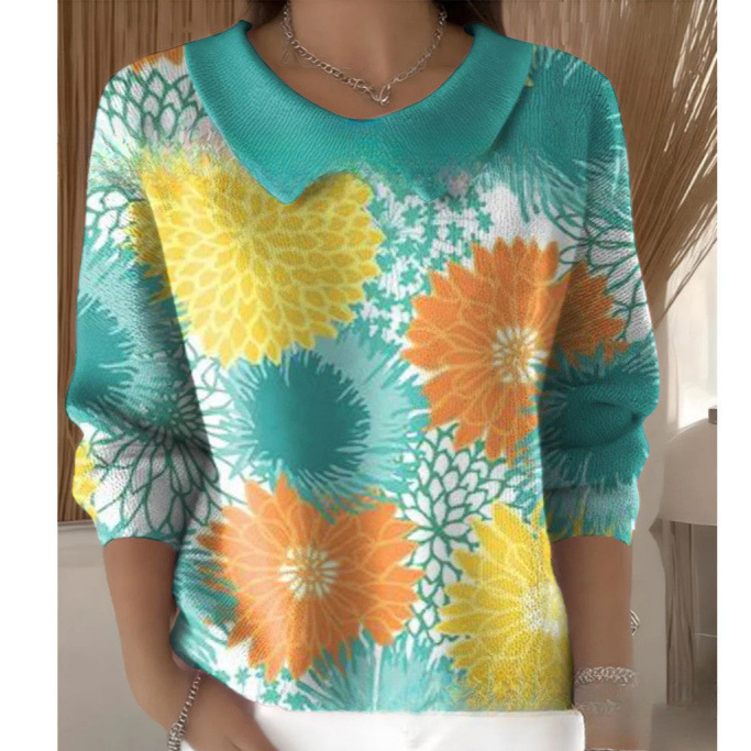 Cross-Border European and American Independent New 3D Digital Printing Short-Sleeved Casual Versatile Casual Style Women's Fashion Doll Long-Sleeved Cross-Border European and American Independent New 3D Digital Printing Short-Sleeved Casual Versatile Casual Style Women's Fashion Doll Long-Sleeved