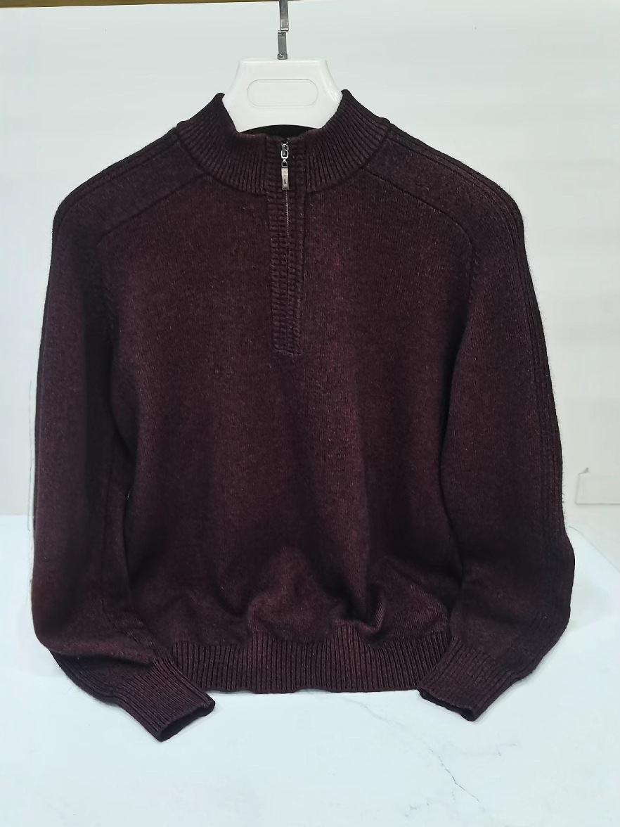 Cashmere spring short retro chain with zipper